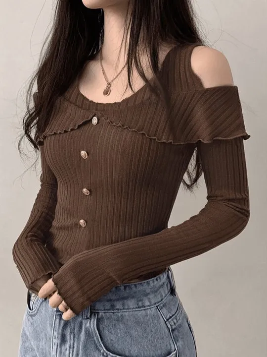 Jacquard Jersey Off-Shoulder Top | Savana | Bestsellers