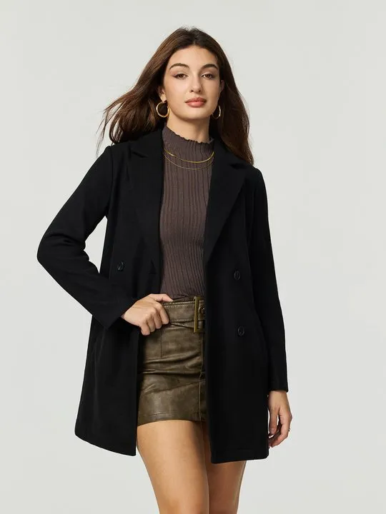 princess polly baby blue dress 23 Must-Have Jacket Styles to Wear With Dresses This Winter