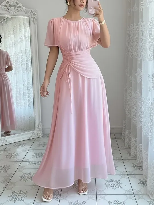 white christmas dresses Boho Pink: Casual White Strapless Maxi Dress for Women
