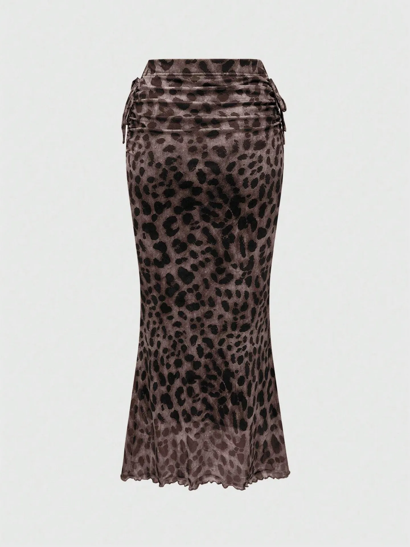 Leopard Print Ruched Maxi Skirt | Savana | Bestsellers
