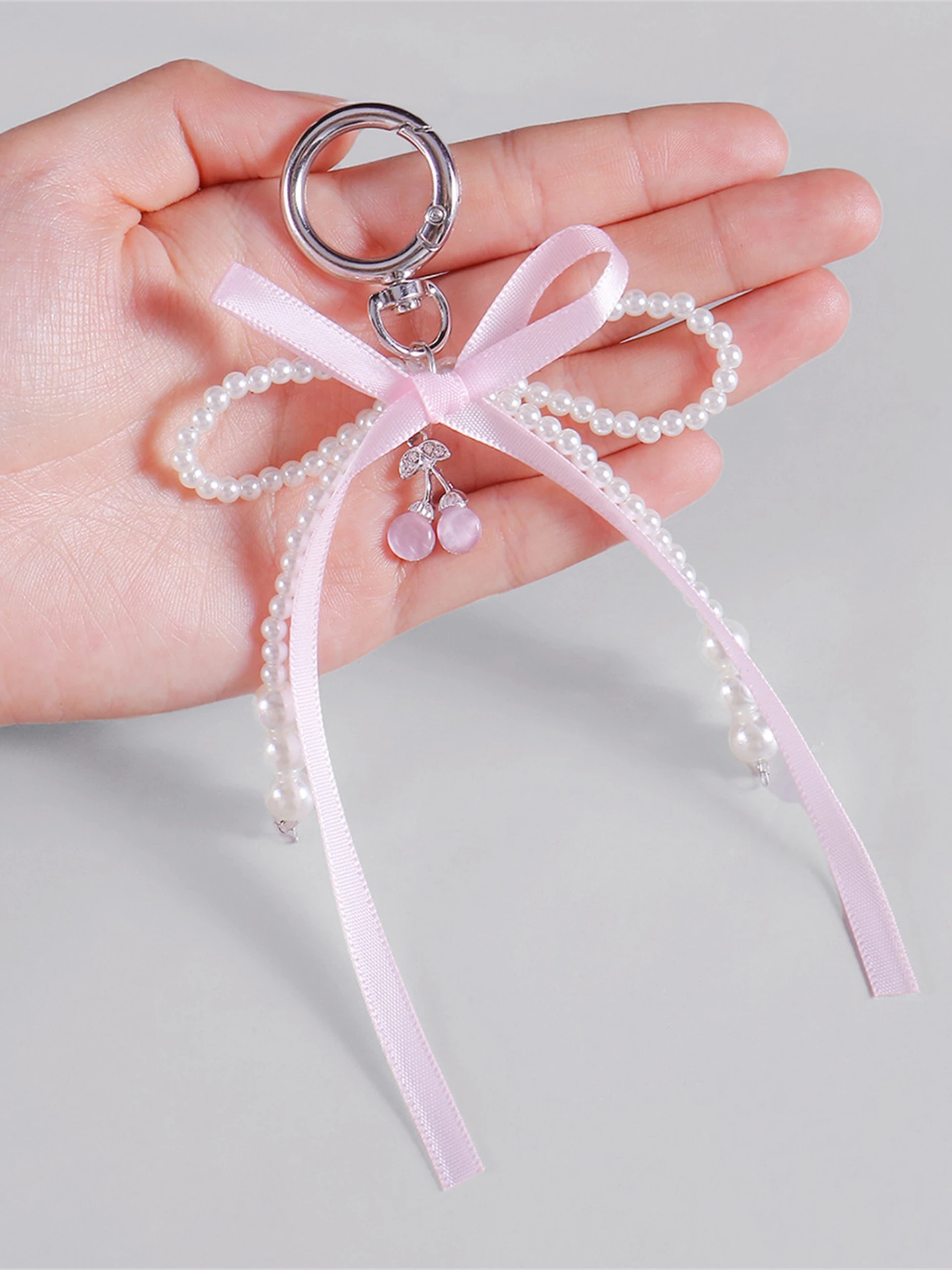 Quilted Bow Charm Handbag- Hot Pink main image 1