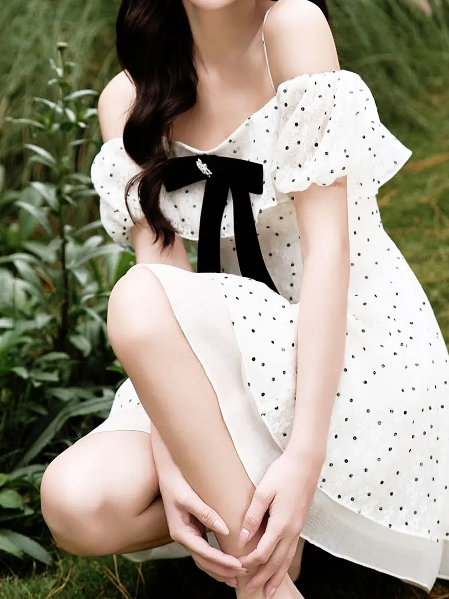 Bow Polka Dots A-Line Dress | Savana | Bestsellers