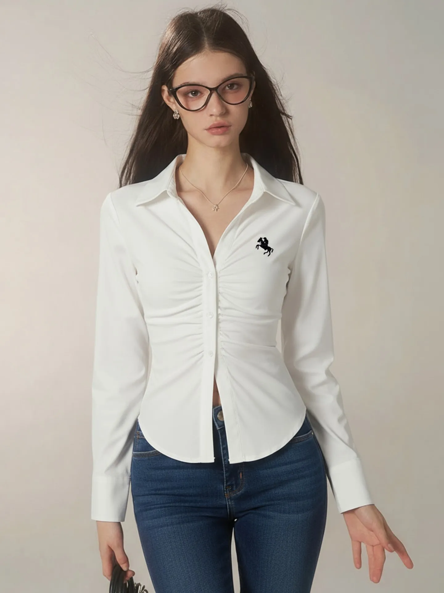 Embroidered Placket Embroidered Placket Blouse | Savana | Bestsellers