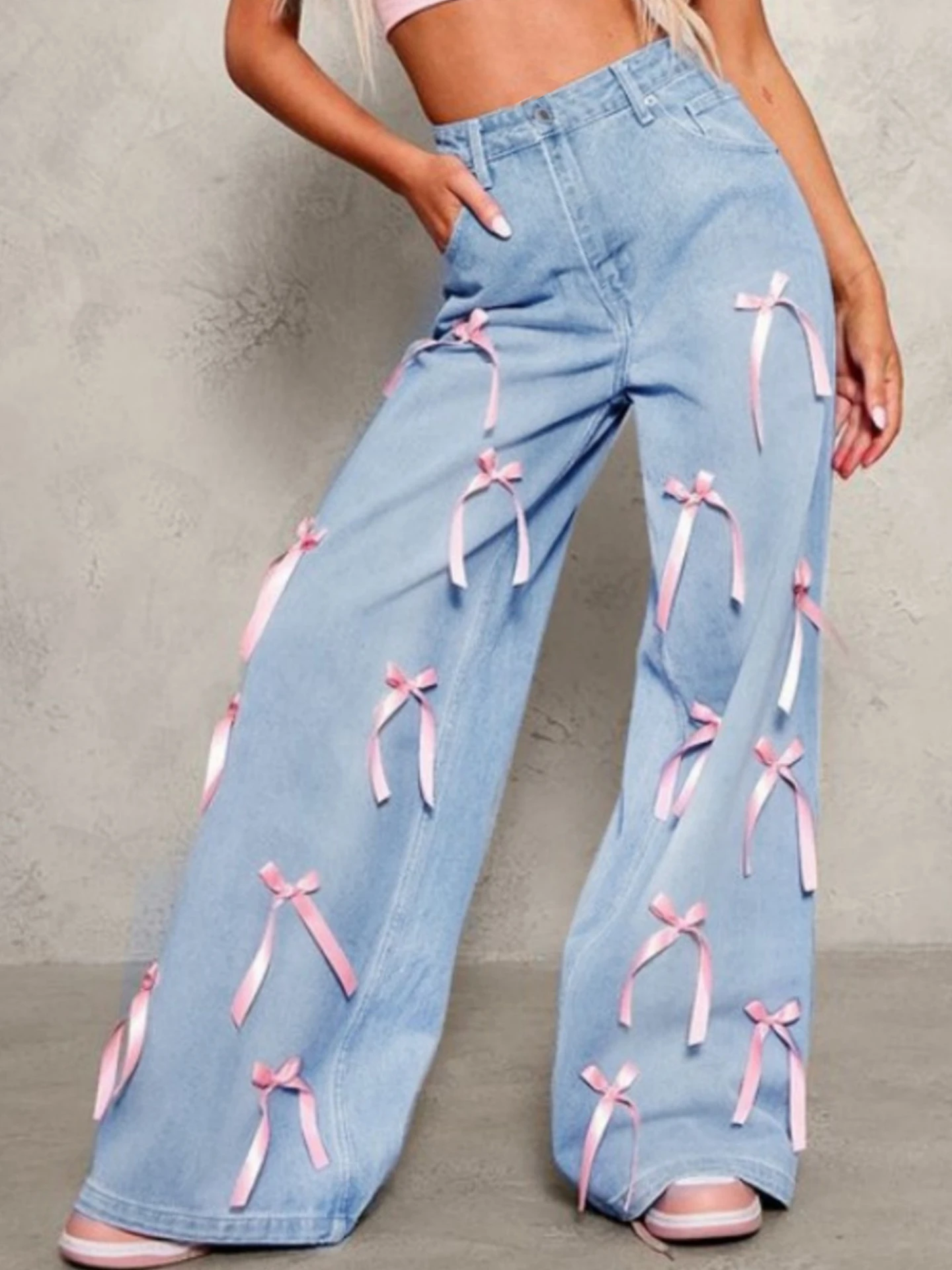 Bow Wide Leg Jeans | Savana | Bestsellers
