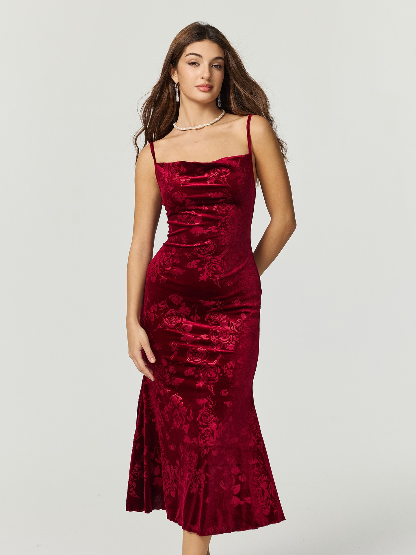 Burgundy Tied Bodycon Dress