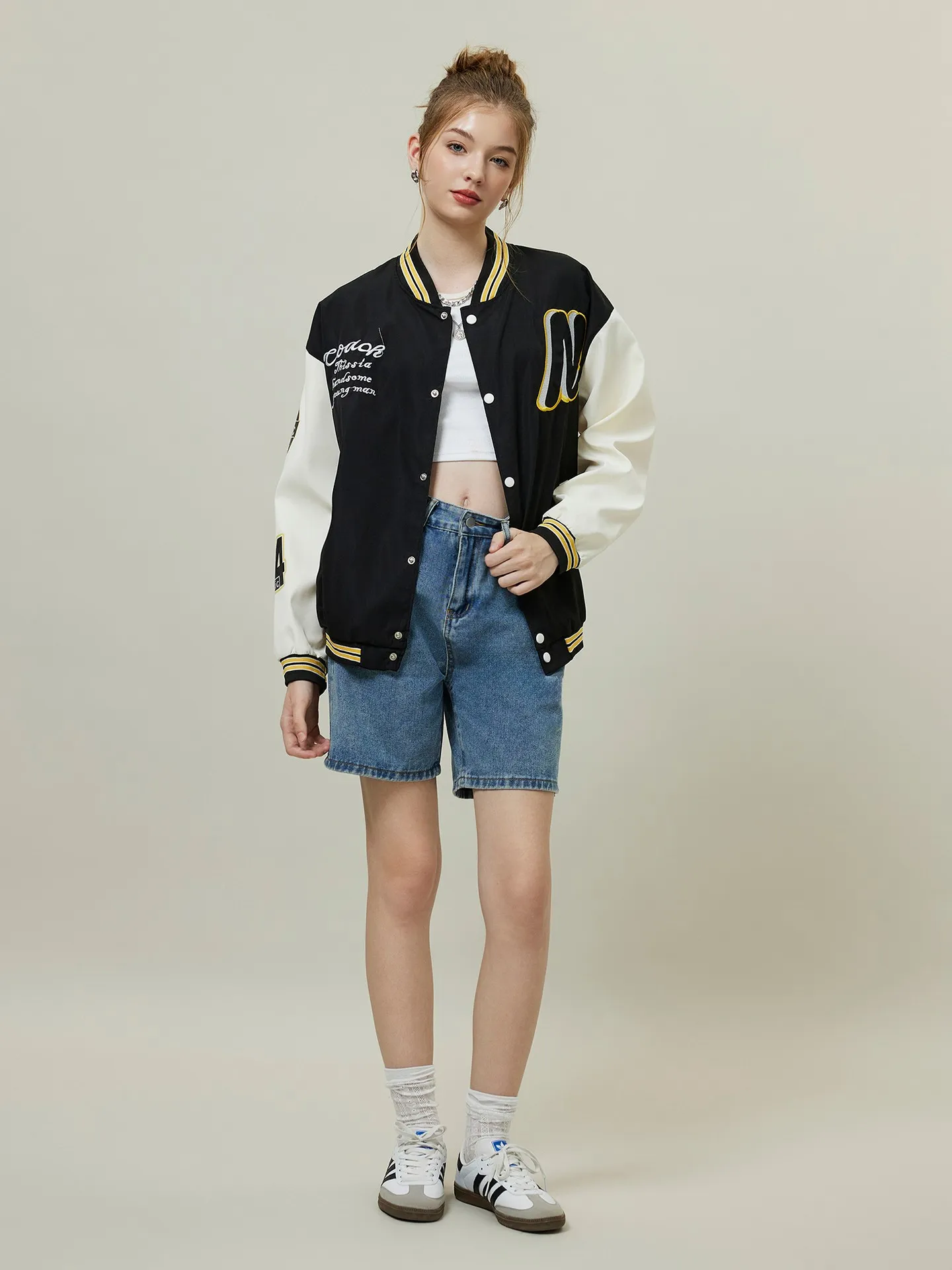 Nana Grandma Pattern Print Men's Bomber Jacket