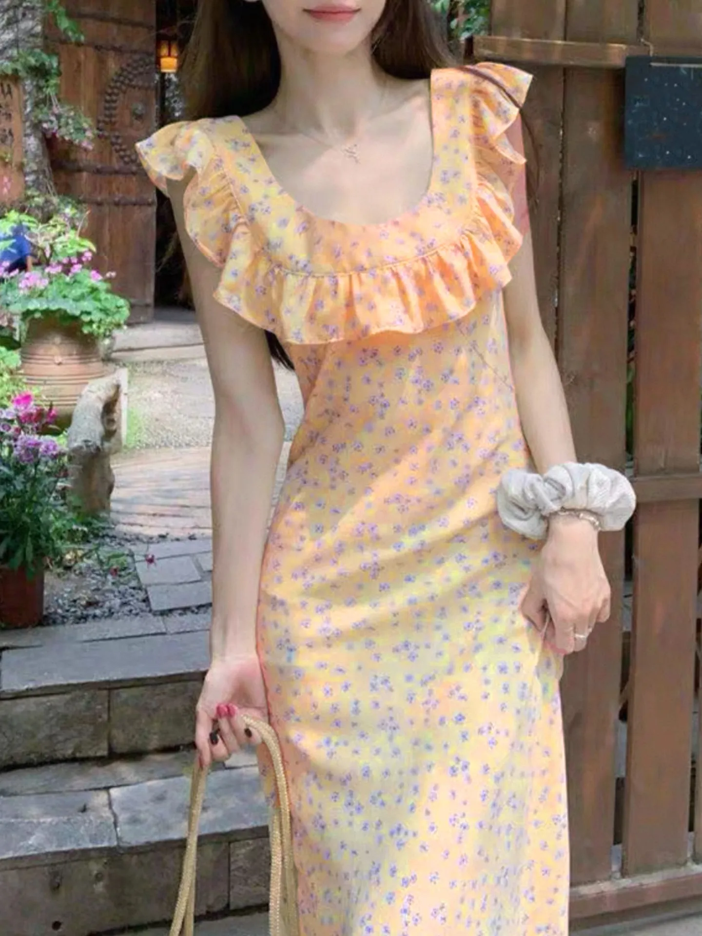 Lettuce Trim Empire Dress