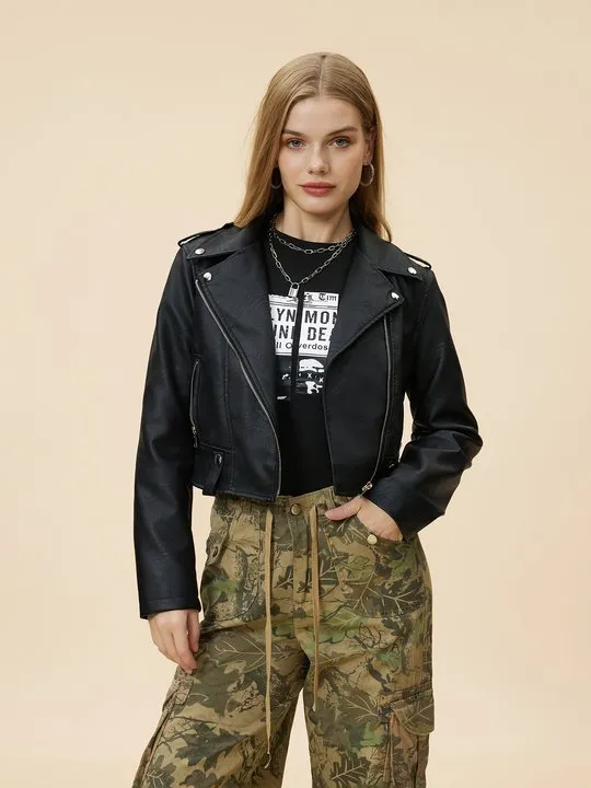 Asymmetric Faux Leather Jacket | Savana | Bestsellers