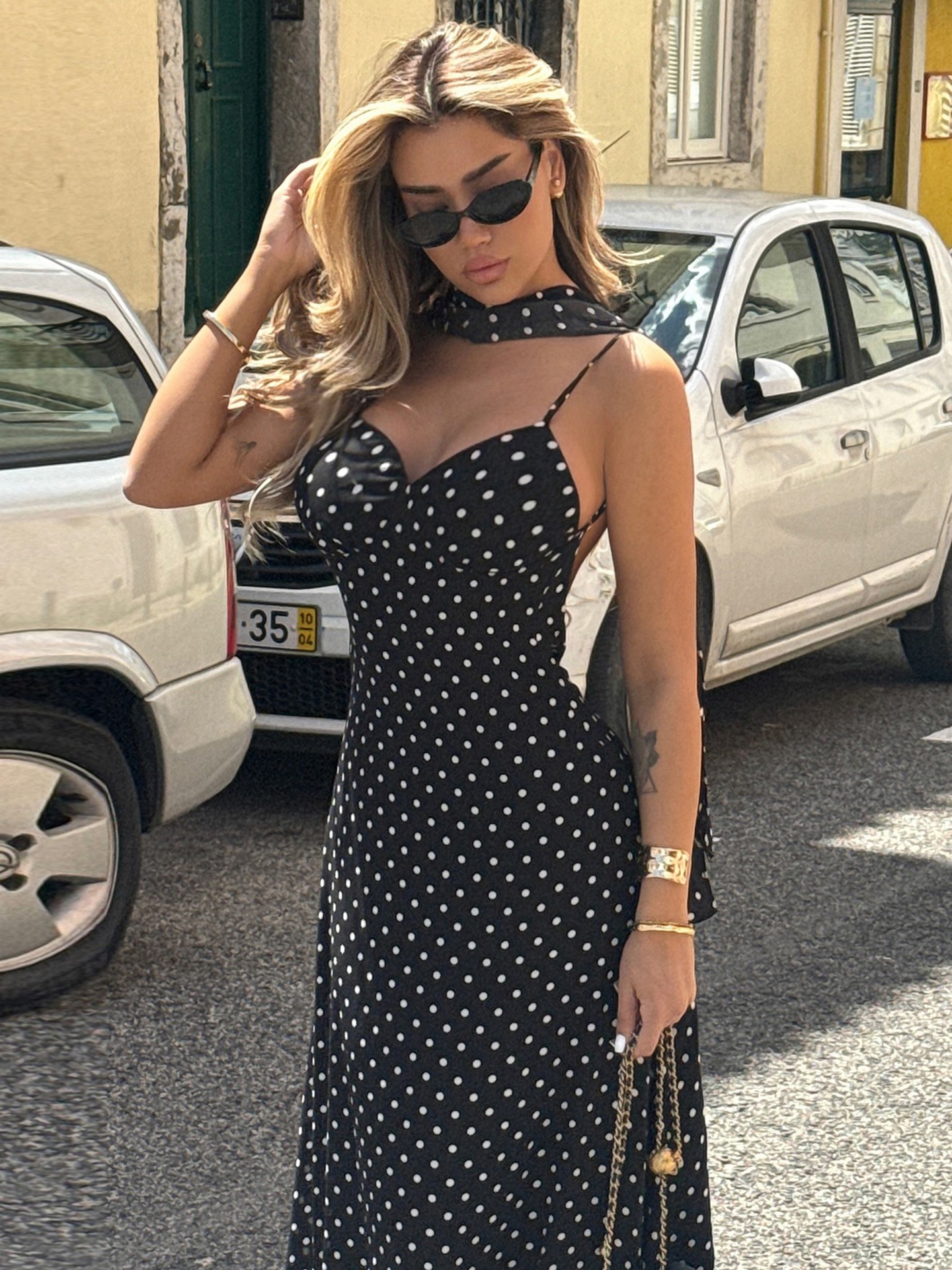 Black Scarf Cocktail Dress