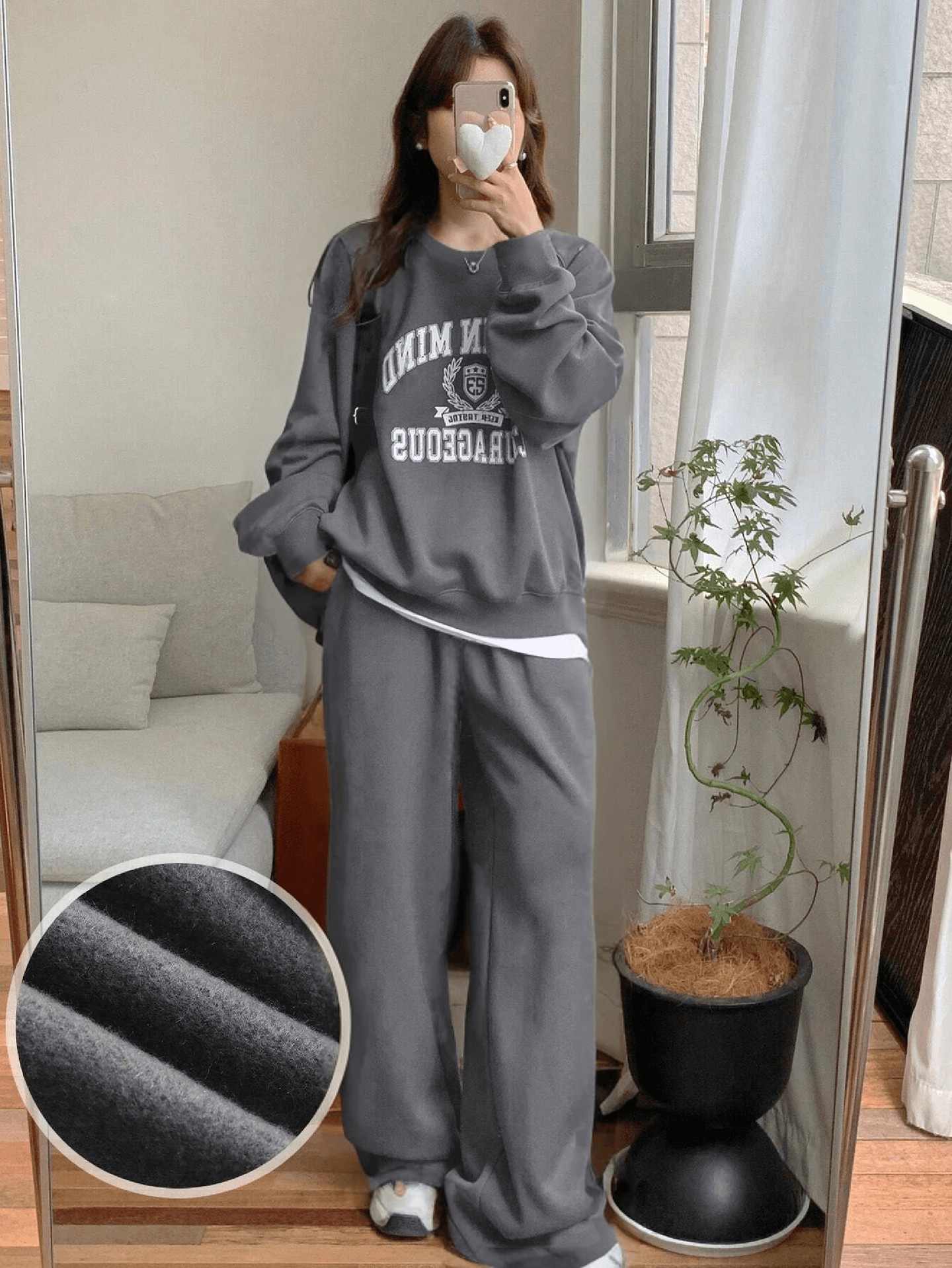 Dark Grey Tie Up Co-ord Set
