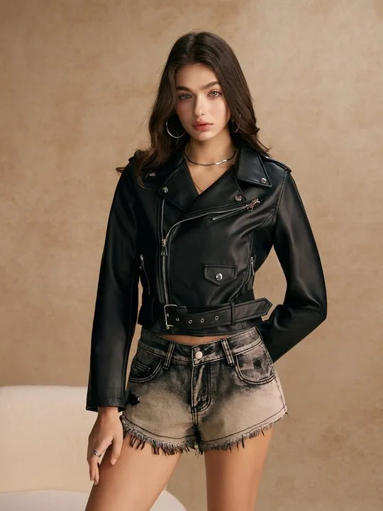 Asymmetric Faux Leather Jacket | Savana | Bestsellers