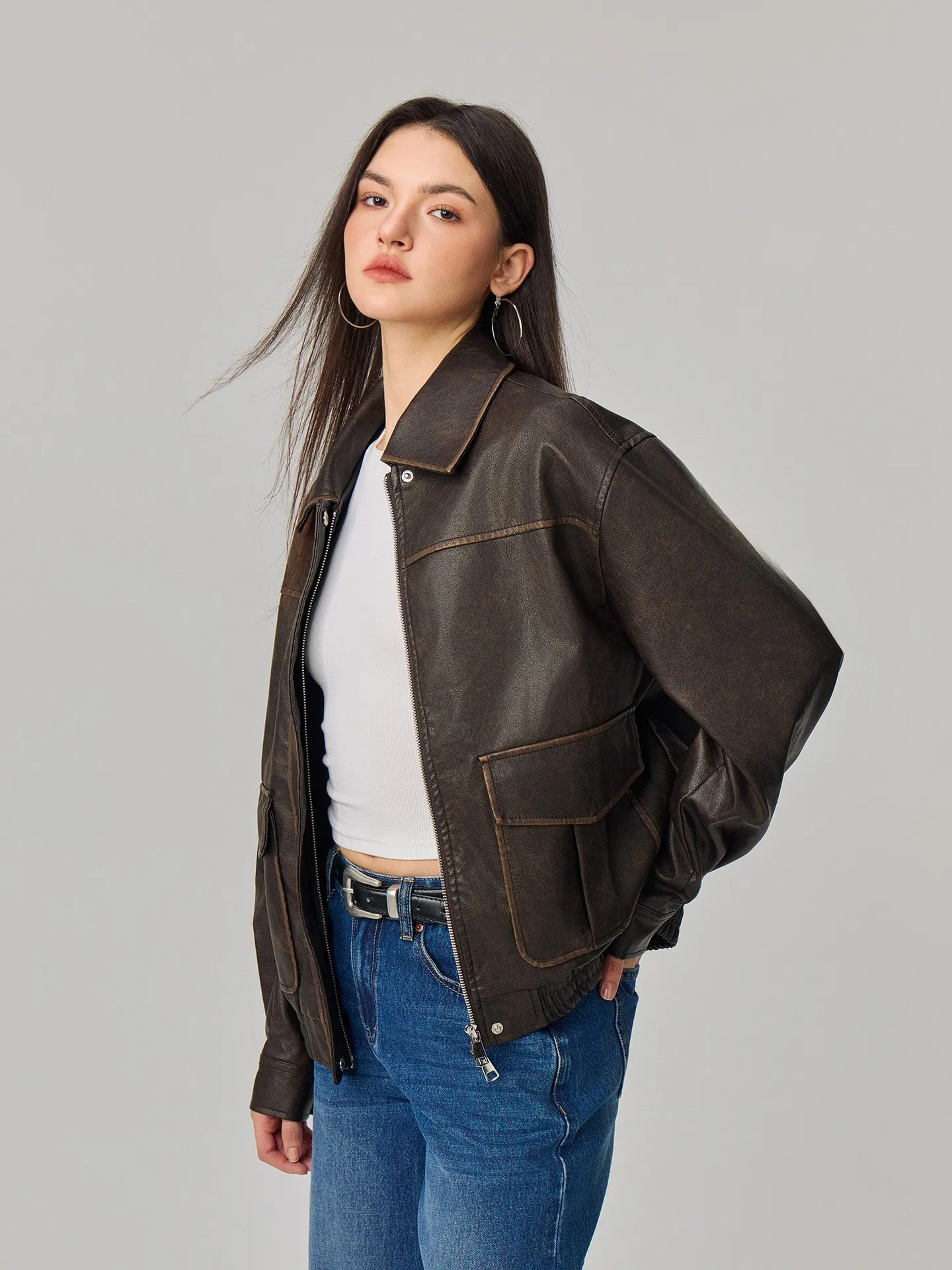 ジャケット・アウター Hideandseek Nubuck oiled leather JKT Suede-effect jacket with zip - Men | MANGO OUTLET USA