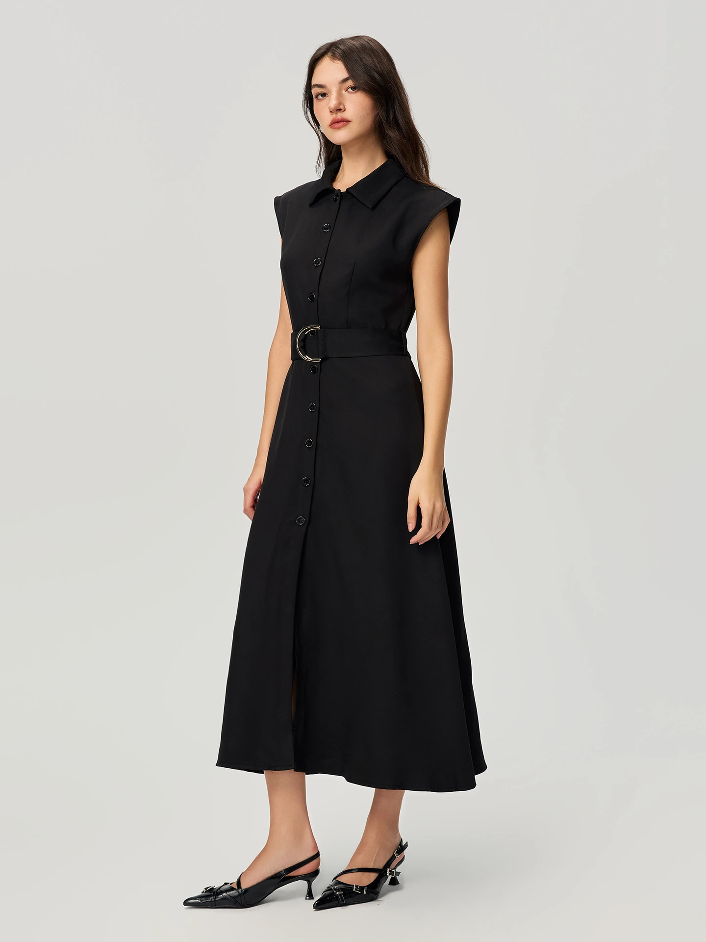 SL Fashions Women's Plaid Belted A Line Gown Black Size 18