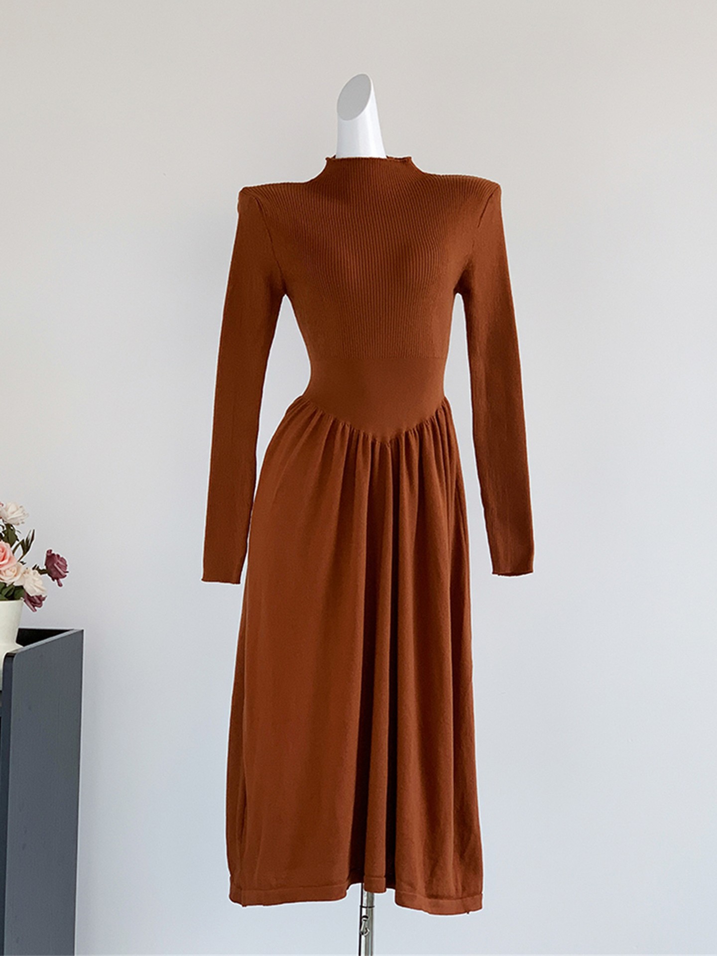 Brown Knit Dress