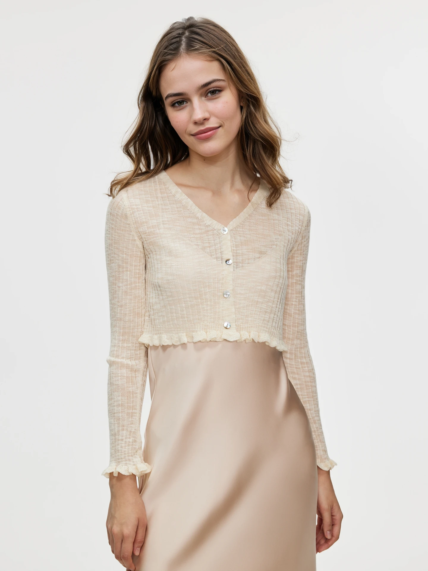 Cropped Sheer Knit Cardigan | Savana | Bestsellers