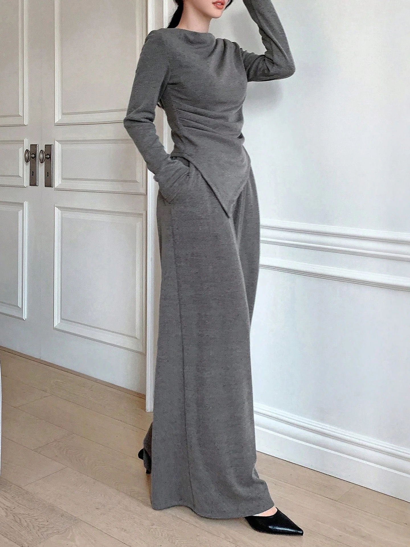 Flaunt White Garden Draped Co-ord Set main image 1