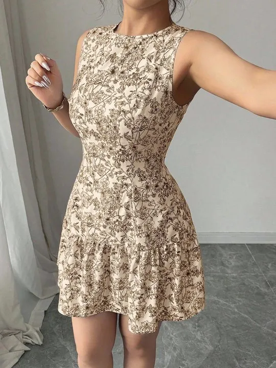 slim fit dress slacks Ana Flare Mini Dress (White) main image 1