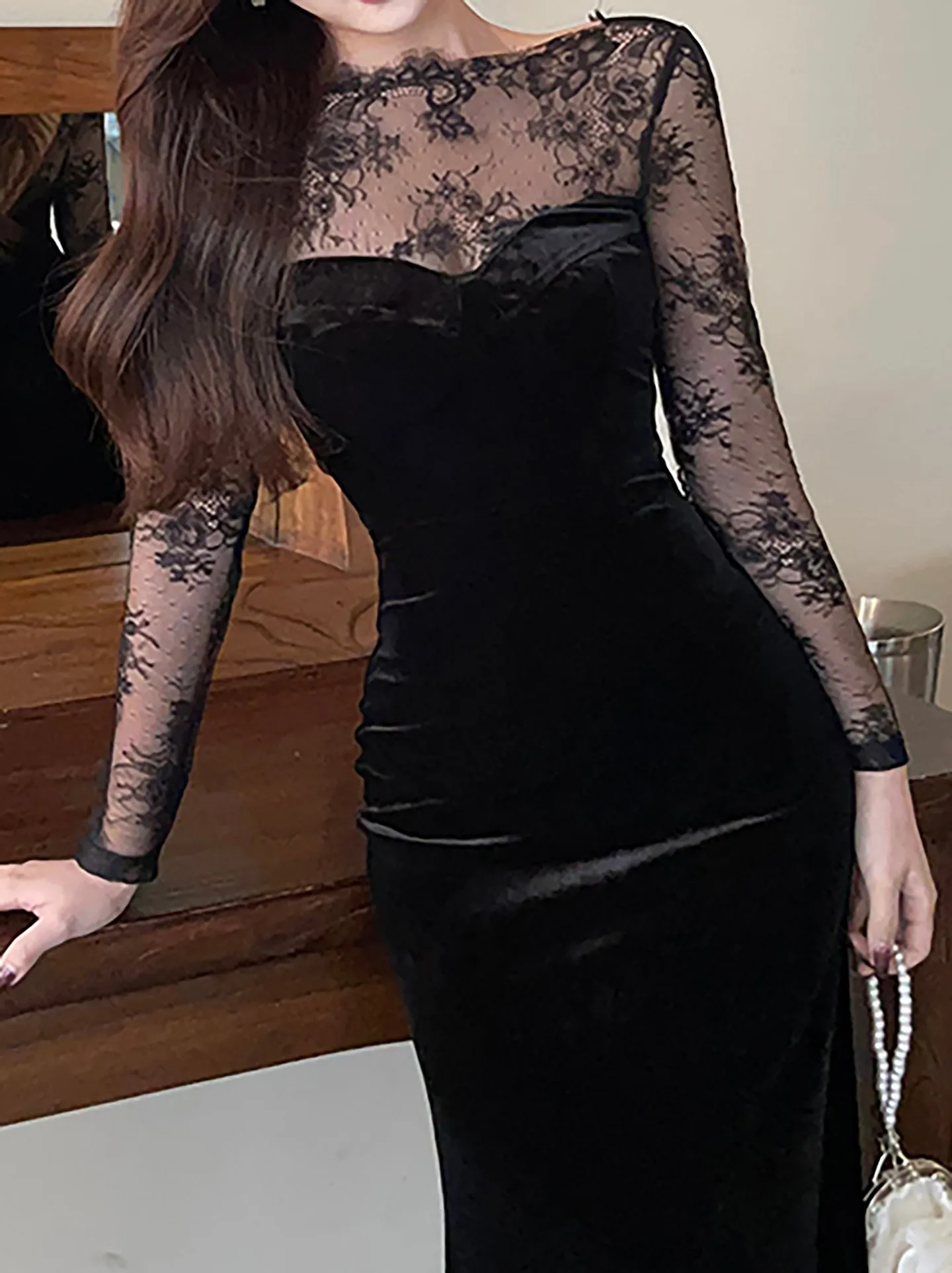 Velvet Bodycon Dresses Jurk Velvet Elegant Velvet Bodycon Dress