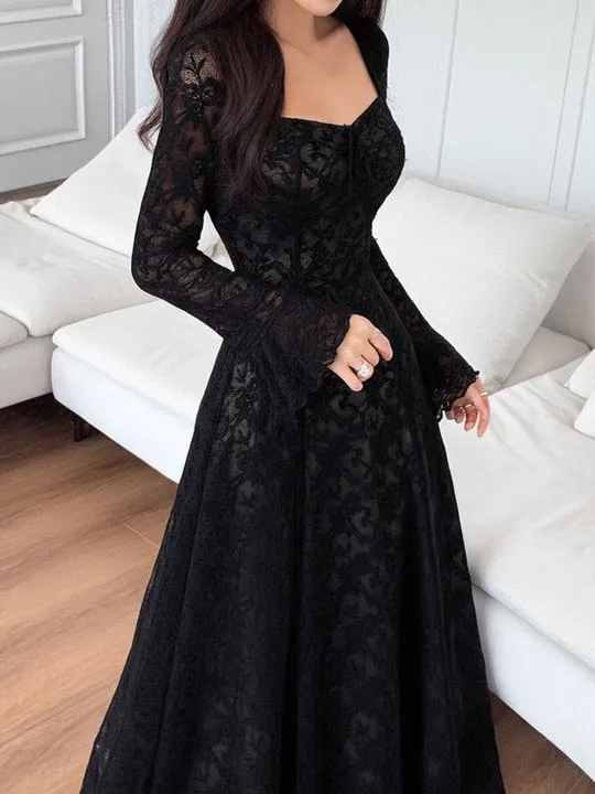 princess polly baby blue dress Blmnix Modest Birthday Dresses for Women Black Long Long Sleeve Plus Size  Tiered Wrap Womans Dresses Date Night main image 0