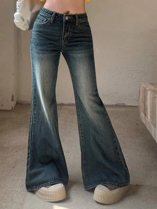 Check Skirts Overlay Flare Leg Jeans