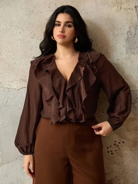 knee length dresses for ladies Lightweight Oversized Button-Up Blouse | Trendy Women Tops main image 0