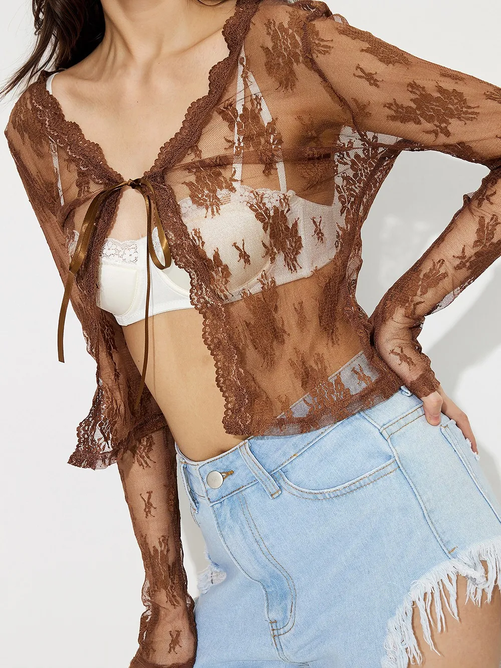 Top Sheer Lace 完売品 ESTHE frill with top sheer Lace mool | Bestsellers | Savana トップス