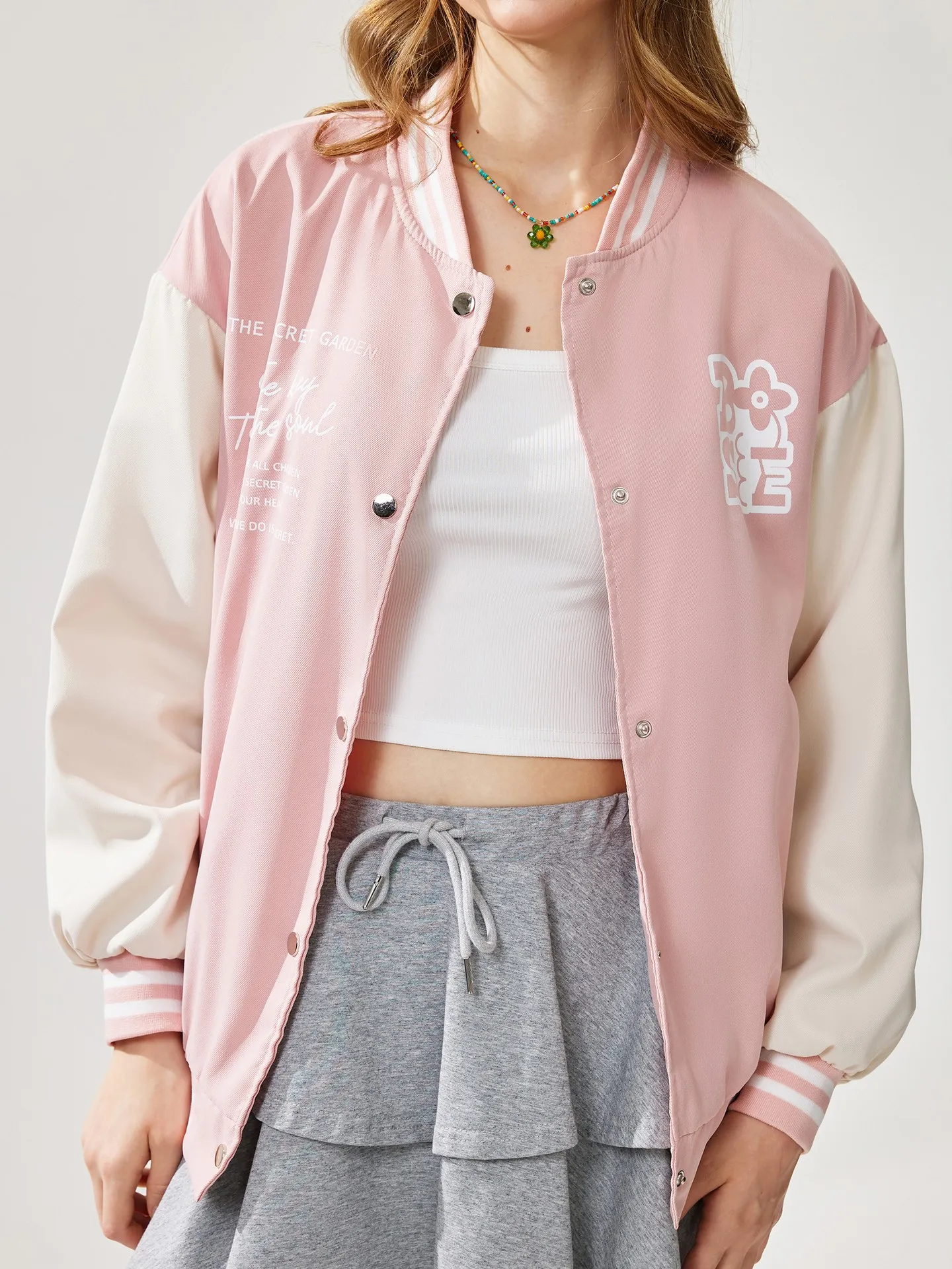 Colour Block Bomber Jacket