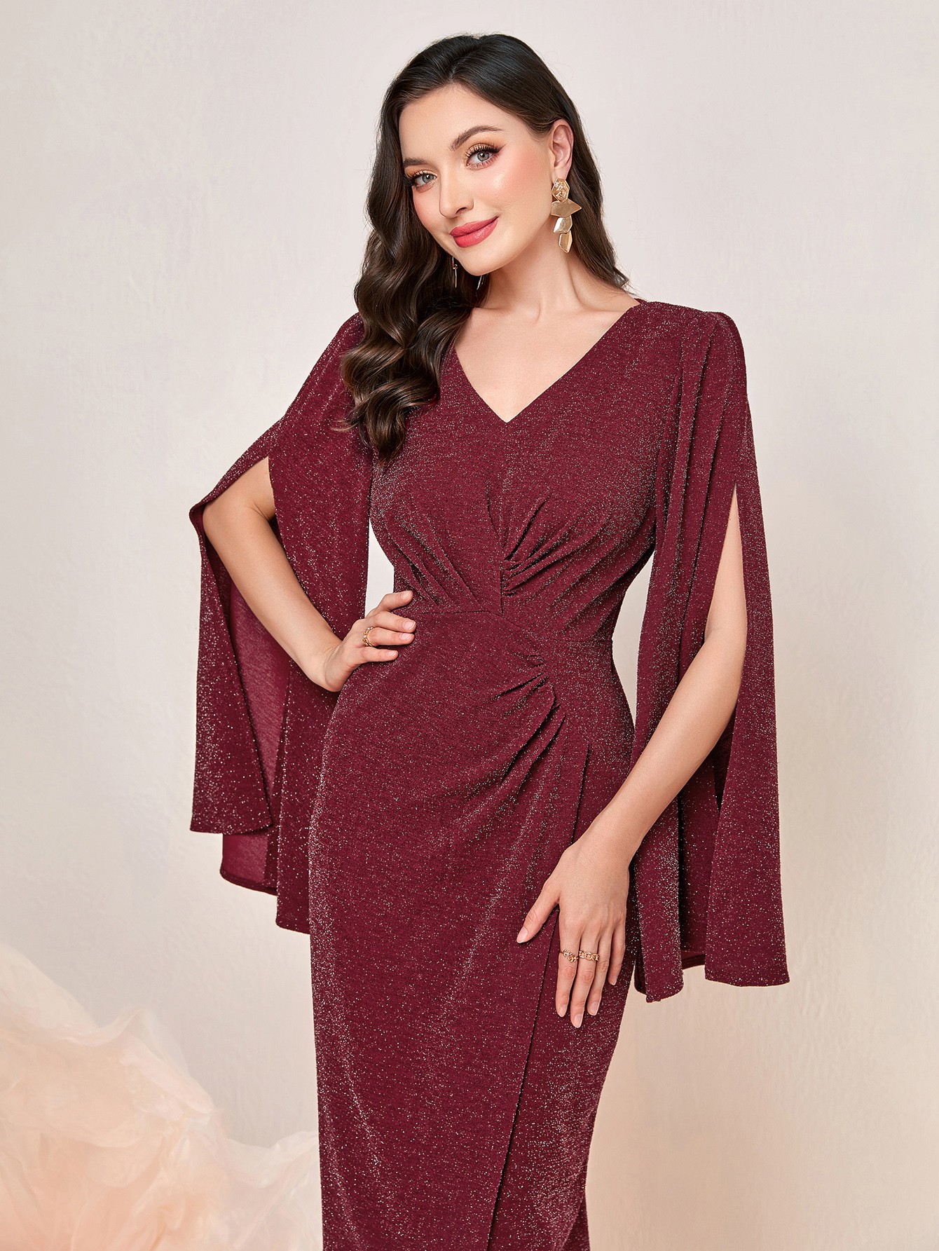 Burgundy Shimmer Cocktail Dress