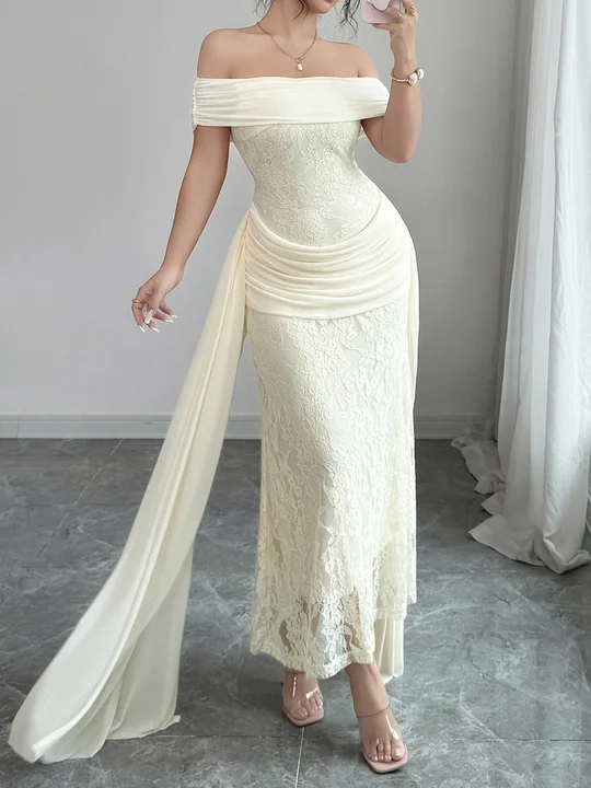 strapless open back dress Spring Summer Vintage Style Off Shoulder Navy Blue Party Dress Women E –  Simplepromdress main image 1