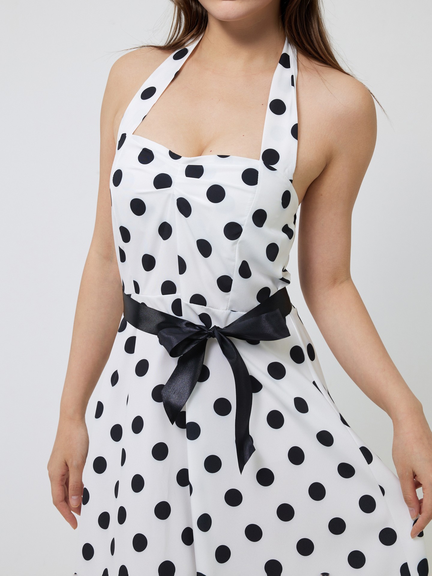 White Belted A-line Dress