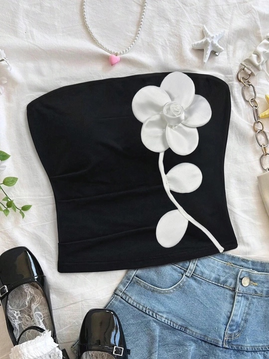 3D Floral Tube Top