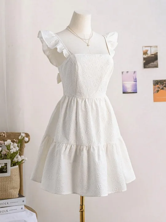 Lettuce trim Pinafore Dress