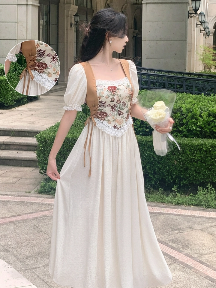 Savana Lace-trimmed A-Line Dress