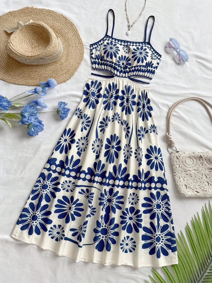 Savana Lace Up A-Line Dress