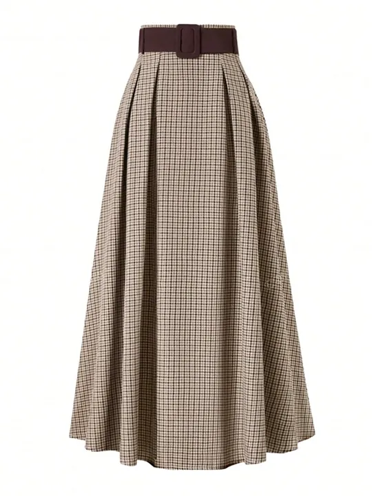 Belted A-Line Skirt