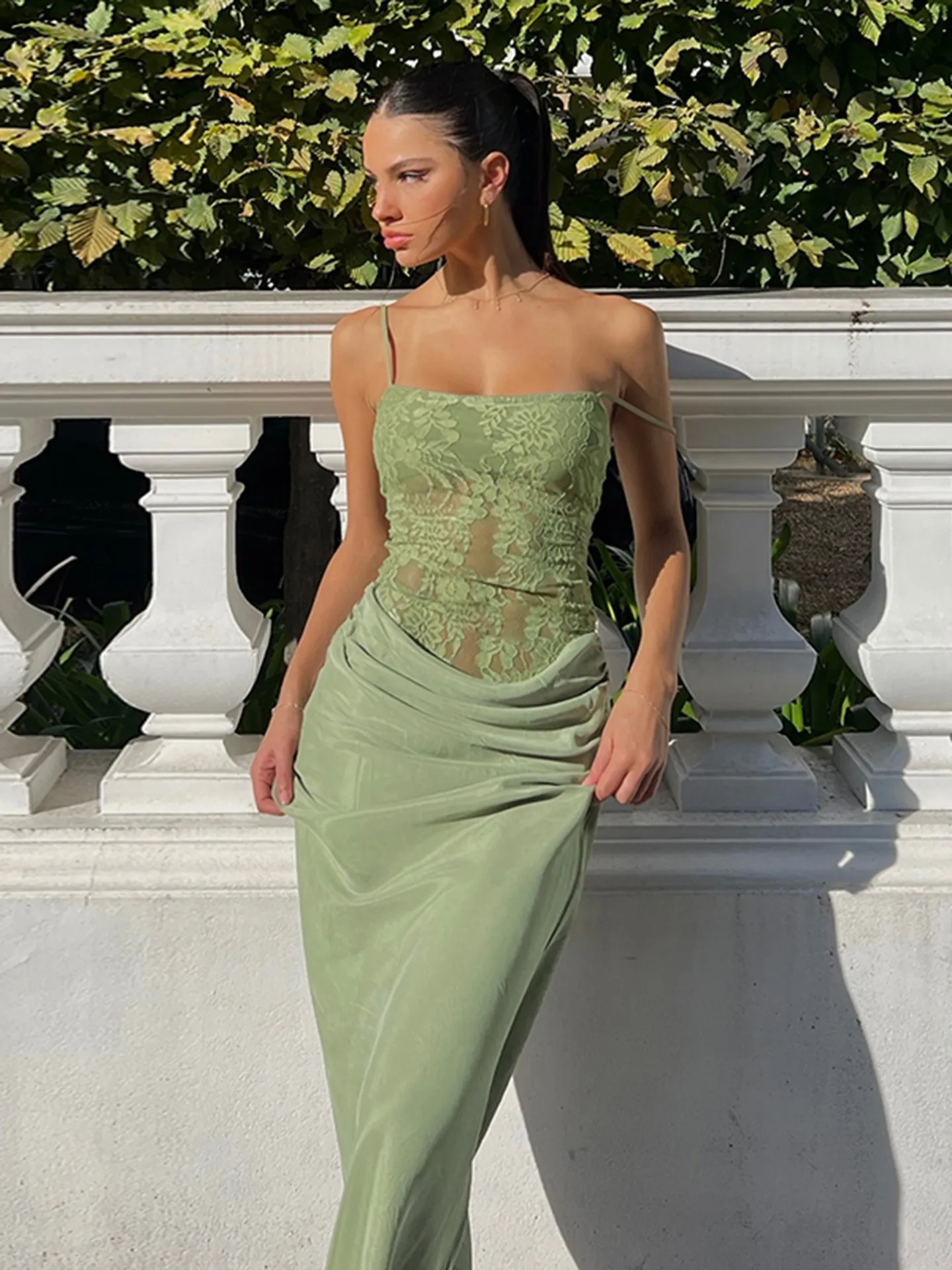 emerald green lace panel tiered bodycon dress Emerald Green Off-Shoulder Tiered Lace Mini Dress – Short Corset Party Dress main image 0