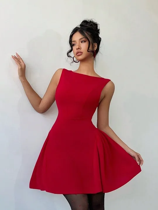 Open Back A-Line Dress
