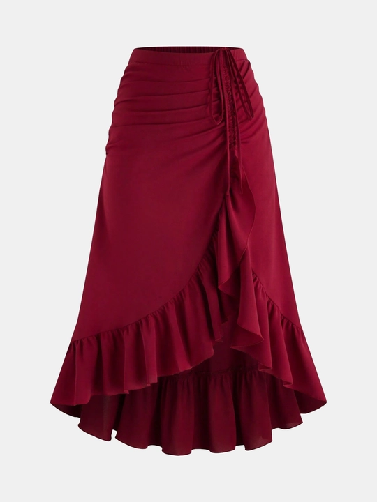 Ruffle Slit Skirt