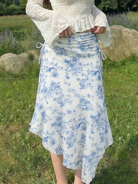 Bow Asymmetric Skirt