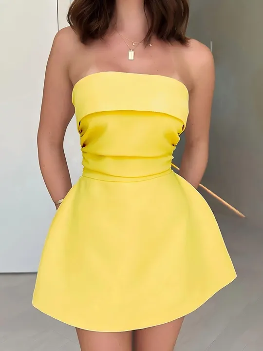 Gathered Tube Dress