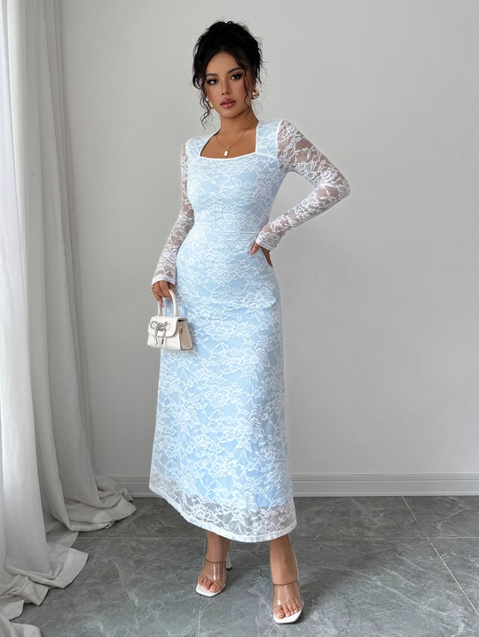 chinese dress ladies Abigail Pink Lace Dress with Pearl Accents
