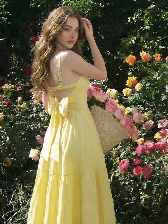Open Back A-Line Dress