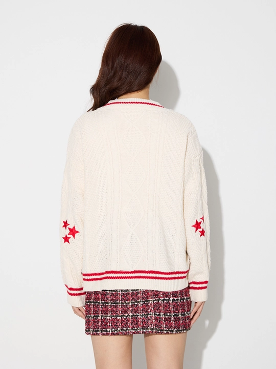 Contrast Stitch Knit Cardigan | Savana | Bestsellers