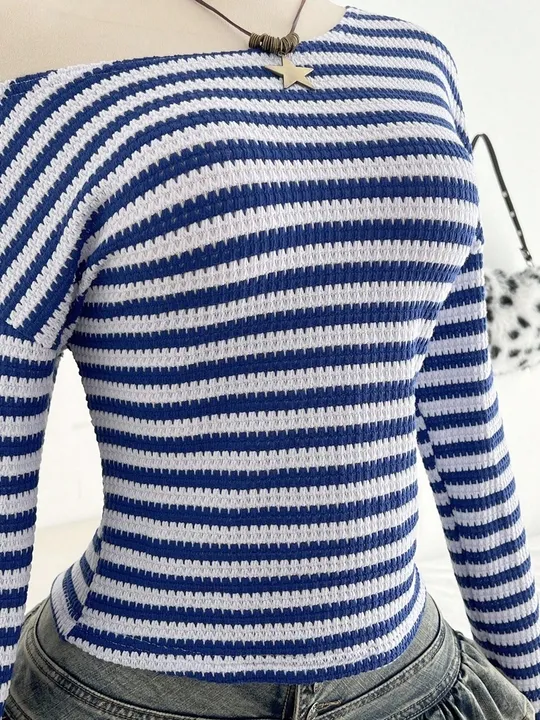 Textured One Shoulder Top view 3