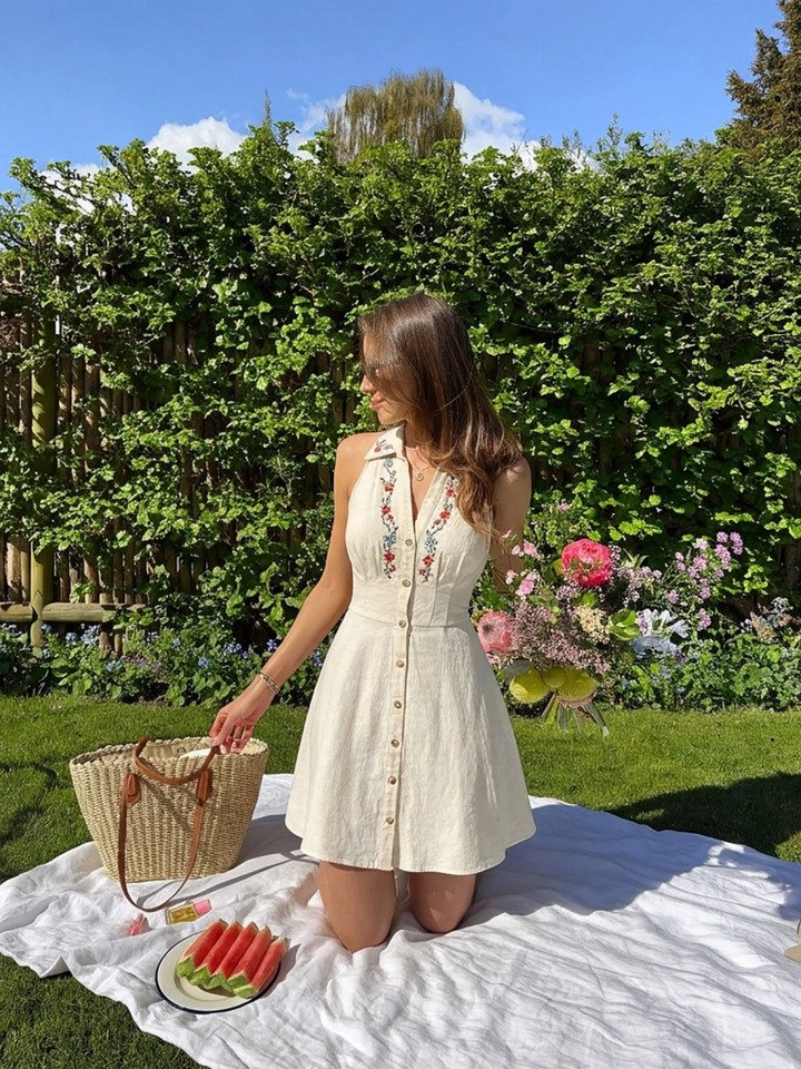 Savana Embroidered Tank Dress