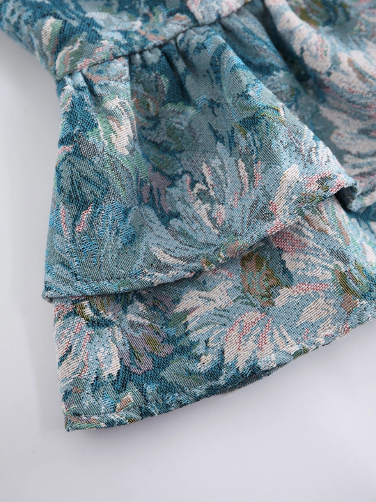 Jacquard Ruffle Tube Top view 4