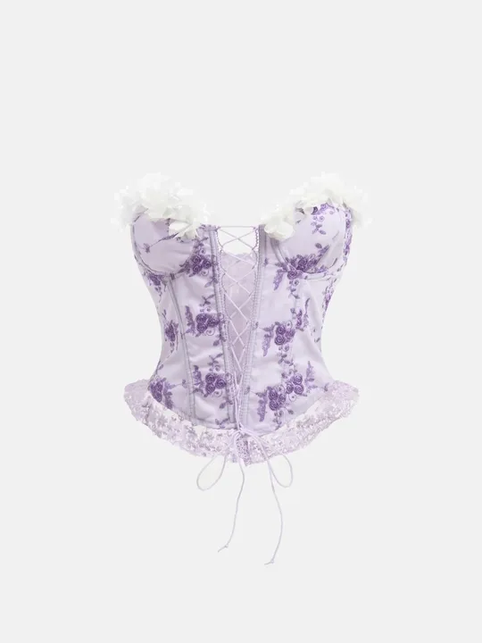 Embroidered Tube Top view 4